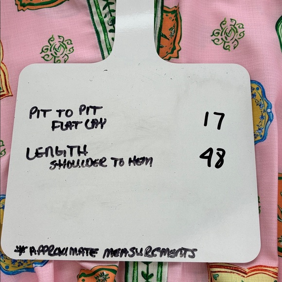 Porcelain Print Linen Midi Shirt Dress Pink Balloon Sleeve Belted Boho Luxe M - Picture 4 of 10